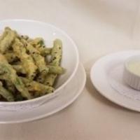 Tempura Green Beans · Wasabi dipping sauce