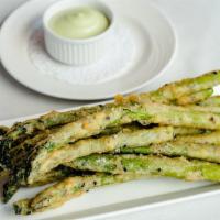 Tempura Asparagus · Wasabi dipping sauce