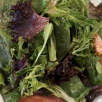 House Salad · Mixed greens, fresh tomatoes, balsamic dressing.