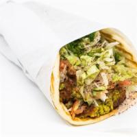 Lamb & Beef Gyro Pita · Served with lettuce, tomatoes, onions, cucumber and parsley. Served with tzatziki sauce.