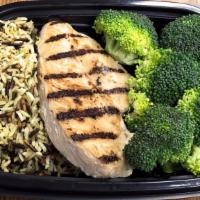 Chicken Breast With Rice & Veggie Meal · Boneless chicken breast with wild rice medley and fresh broccoli.