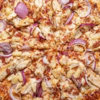 Bbq Chicken · Sweet baby ray's BBQ sauce mixed with PPC's pizza sauce. Topped with tender garlic chicken, ...