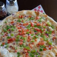 Chicken Ranch · PPC's gourmet ranch dressing, tender garlic chicken, Roma tomatoes, sweet red onions, green ...