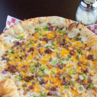Breakfast · Mozzarella Cheese, Spicy Sausage , Red Onion, Sausage, Green Peppers, Onions, Breakfast Baco...