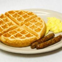 Waffle Special · A thick waffle served with one egg cooked to order and two sausage links or two slices of ba...
