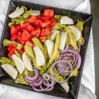 Full Awesome Salad · Fresh mozzarella, avocado, tomato, and onion.
our balsamic dressing