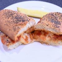 Chicken Parmesan Sandwich · With marinara and provolone.