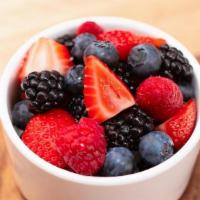Side Mixed Berries · Sweet and healthy, this mix of fresh organic berries includes blueberries, strawberries, bla...