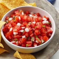 Extra Salsa Or Pico De Gallo · Vegetarian. Vegan. Gluten-free. Made fresh daily from Roma tomatoes, onions, cilantro, and s...