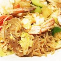 Angel Noodle · Stir-fried crystal noodles with onion, cabbage, mushrooms, egg, . tomato, pineapple, . green...