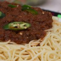 Spaghetti  · Spicy. Marinara sauce with ground beef and berbere sauce.