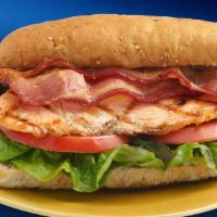 Salmon Blt · A Wild Alaskan Grilled Salmon Filet on a toasted Ciabatta, with Aioli sauce, two strips of b...