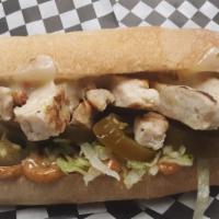 Chipotle Chicken Sandwich · Fajita chicken, pepper jack cheese, jalapeño, lettuce with our house-made chipotle mayo on a...