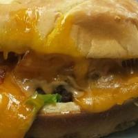 Peanut Butter Bacon Burger · 1/4 lb. Angus beef or veggie patty, pepper jack cheese, creamy peanut butter, thousand islan...
