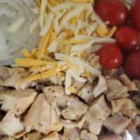 Chicken Salad · Your choice of leaf or ice berg lettuce, diced fajita chicken with shredded cheddar jack che...