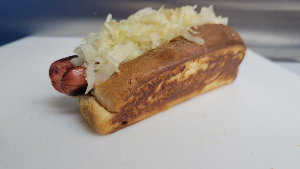 Zenner'S Hot Dog · Toasted new England bun. Add sauerkraut for an additional charge.