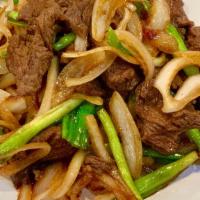 Mongolian Beef · Spicy, include 2 scoops rice