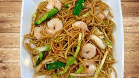 Shrimp Lo Mein · shrimp, noodle, green onion, cabbage