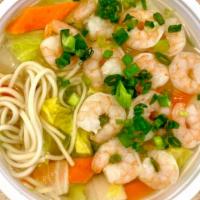 Shrimp Noodle Soup · shrimp, noodle, green onion, vegetable
