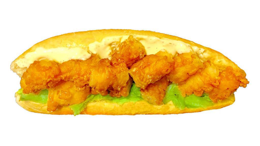 Fried Shrimp Sub · Served with lettuce, carrots & House Nara Ranch sauce (contains dairy) on daily baked fresh French bread