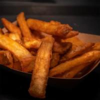 Battered Fries · Burly crunch with great potato flavor. Seasoned and spicy also available.