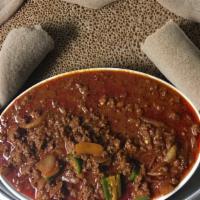 Awaze Tibs · tender beef, flavored with awaze sauce, a kicky blend of berbere spices, smoked paprika.