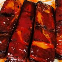 Bbq Spare Ribs · Small size 4piece ribs and large size 8pieces ribs.