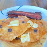 Flap Jacks · 3 large southern pancakes with butter and rich maple syrup. Add 2 strips of bacon or sausage...