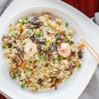 Combo Fried Rice Chicken, Beef & Shrimp · 