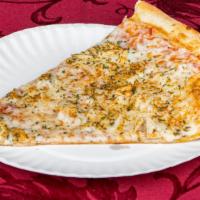 Old Bay Chicken · Diced chicken, red sauce, parsley, Mozzarella cheese, old bay seasoning.