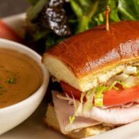 Renee’S Fresh Turkey Sandwich Special · One-Half of a Freshly Roasted Turkey Sandwich, a Cup of Our Soup and a Small Green Salad.