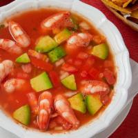 Shrimp Cocktail · Prawns, pico de gallo, avocado & tomato juice