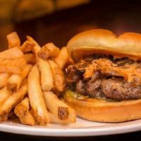 Jucy Lucy · This burger is irresistible with its molten core of cheese in chuck brisket beef patty, cris...