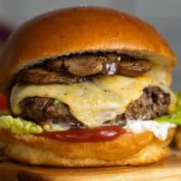Little Swiss Bunshine · The lovechild of mushrooms and melty jack cheese along with our juicy American beef patty co...