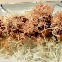 A-8. Takoyaki (4 Pcs) · Filled with minced octopus and tempura