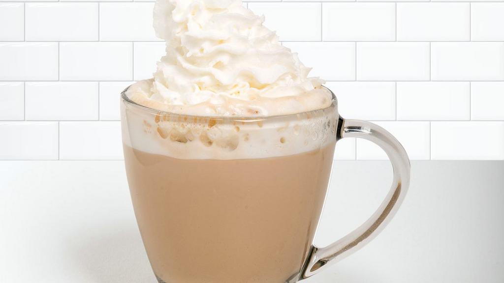 White Chocolate Latte · Ghirardelli® white chocolate, espresso, and steamed milk with a swirl of whipped cream.