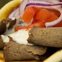 Gyro Sandwich · Includes tomatoes, onions and Tzatziki Sauce (Cucumber Sauce)