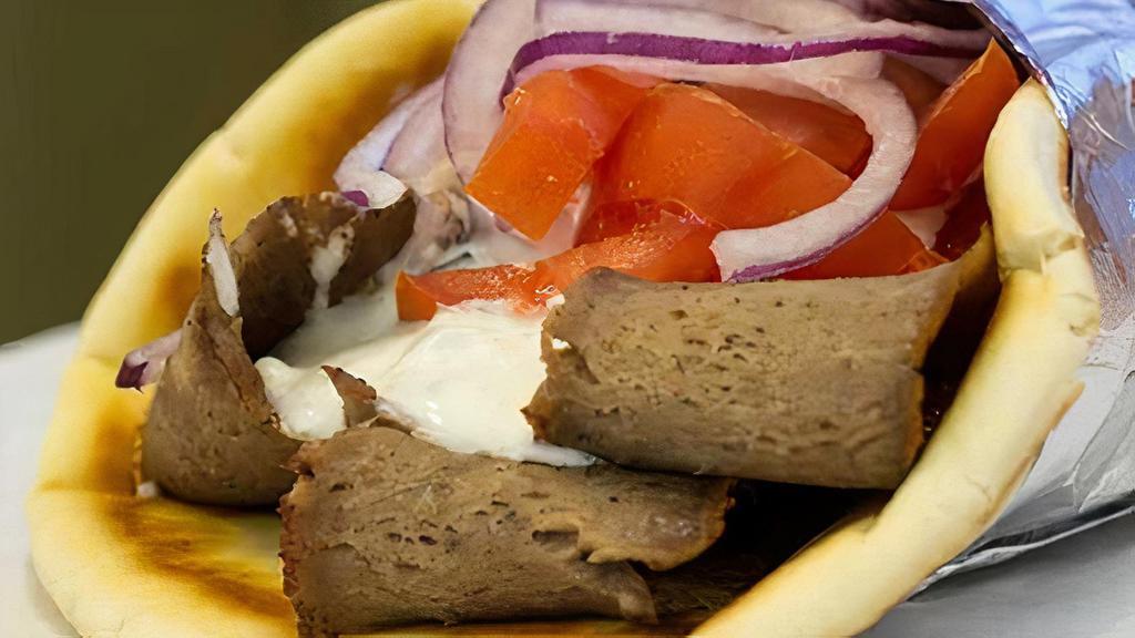 Gyro Sandwich · Includes tomatoes, onions and Tzatziki Sauce (Cucumber Sauce)