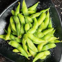 Edamame · Steamed and lighly salted young soybeans.