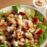 Waldorf Salad · Tender sliced chicken breast, apples, grapes, candied walnuts, and crumbled blue cheese on t...