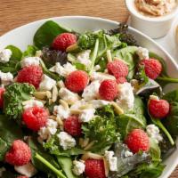 Superfood Salad · A super antioxidant mix of kale, baby spinach, topped with dried cranberries, raspberries, a...