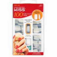 Kiss 100 Tips Short Square #20019 · Glue on false nails are ready to polish and file to any shape and length you like. Durable, ...