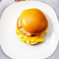 Wham Ham Breakfast Sandwich · Ham, scrambled egg, and cheddar cheese served on your choice of bread.