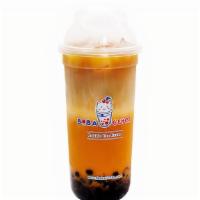 Thai Milk Tea (24 Oz) · Toasted Thai black tea, milk and brown sugar boba