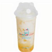 Lychee Tea Slush (24 Oz) · Sweet lychees blended with green tea and topped with lychee jelly