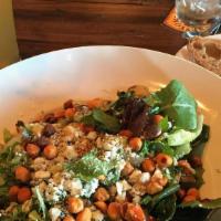 Garden Salad · Mixed salad greens, cucumber, tomato, carrot, radish and house made buttered croutons. Your ...