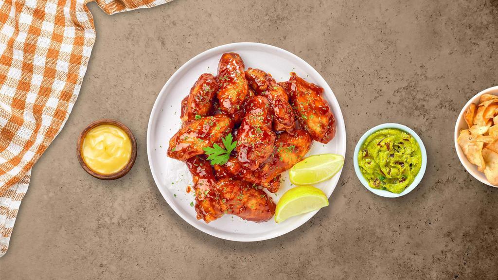 Honey Be My Bbq Wings (Boneless) · Fresh boneless chicken wings breaded, fried until golden brown, and tossed in honey and barbecue sauce. Served with a side of ranch or bleu cheese.