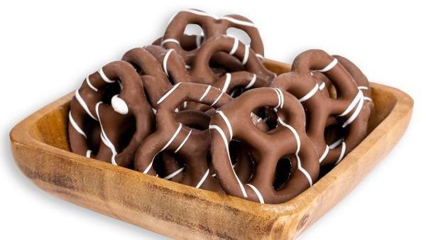 Chocolate Covered Pretzels · Half Pound gift bag of our salty-sweet milk chocolate covered pretzels