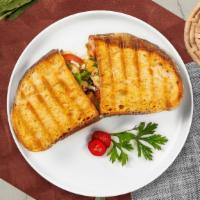 Chipotle Chicken Panini · Griddled sandwich with grilled chicken, melty pepperjack cheese, chipotle mayonnaise, avocad...