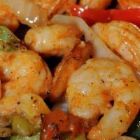 Fire-Grilled Garlic Shrimp Fajitas For 2 · Fire-Grilled Garlic Shrimp with fresh guacamole, sour cream, cheese, pico de gallo, Mexican ...